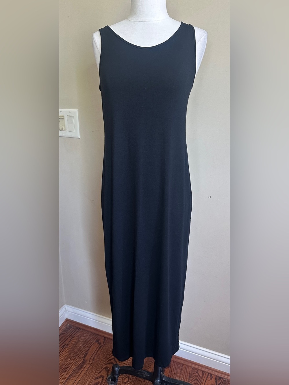 Eileen‎ Fisher Black Sleeveless Maxi Tank Dress, Size Small - Picture 2 of 6